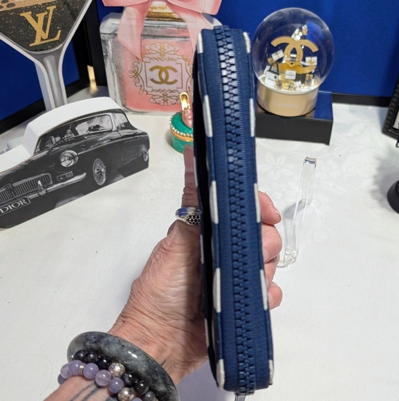 *Kate Spade Joe Large Continental Polka Dot Wallet - Navy And White - Picture 6 of 16